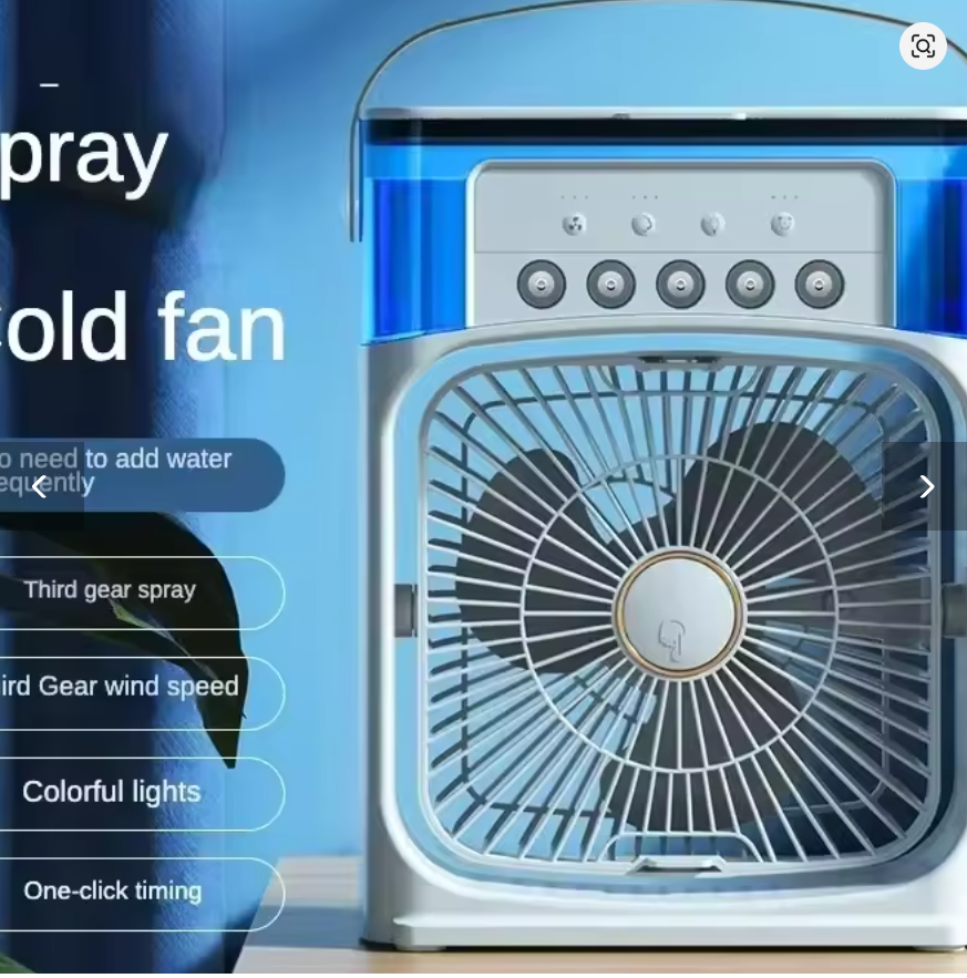 BreezeBloom Mini Air Cooler Fan — 3-in-1 Spray Mist Desktop Cooler