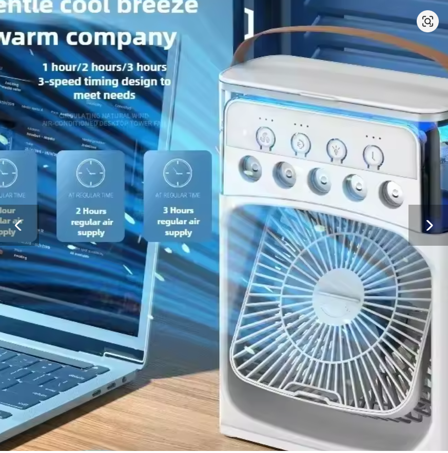 BreezeBloom Mini Air Cooler Fan — 3-in-1 Spray Mist Desktop Cooler