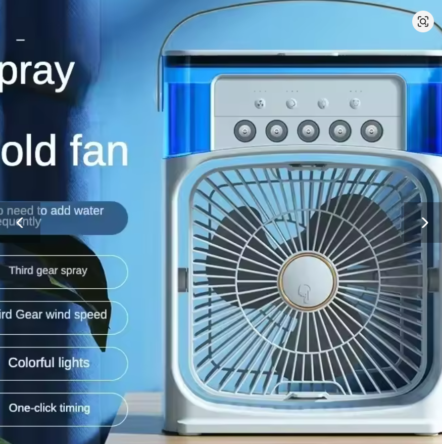 BreezeBloom Mini Air Cooler Fan — 3-in-1 Spray Mist Desktop Cooler