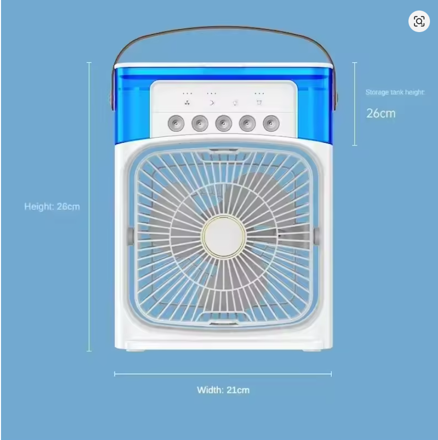 BreezeBloom Mini Air Cooler Fan — 3-in-1 Spray Mist Desktop Cooler